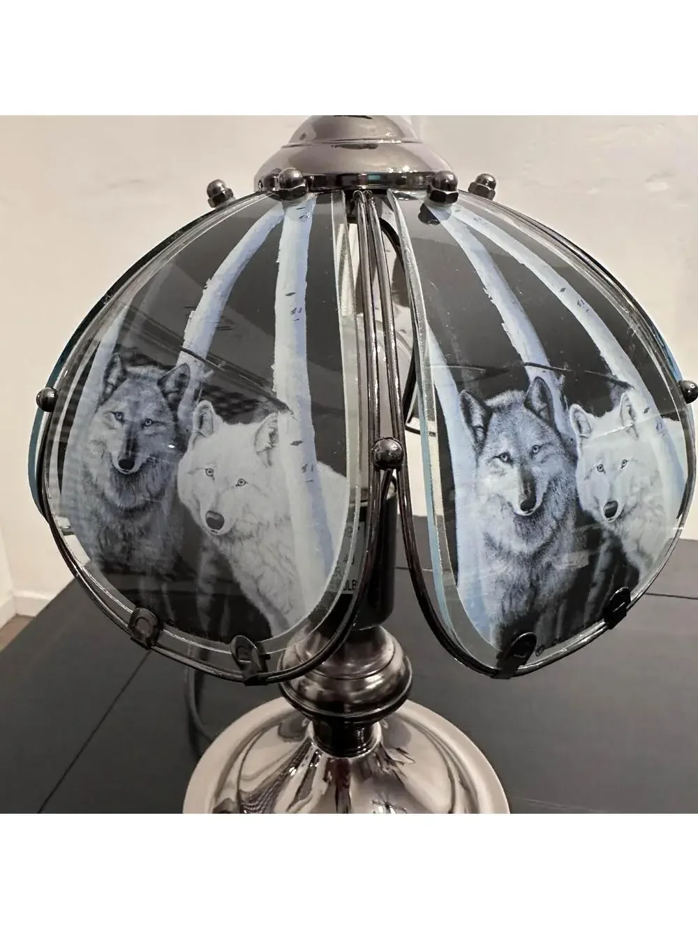 Wolf Touch Lamp Dimmable Accent Table Lamp Night Light Gothic Fantasy EUC